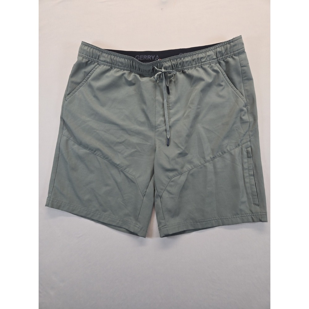Gerry Men's Size XL Pull-On Trail Shorts Green Draw String EUC
